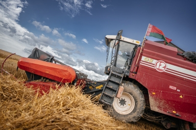 Военнослужащие внутренних войск помогают в битве за урожай в Могилевской области