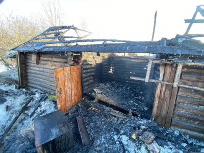 Пожар бани д.Славня