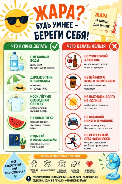 Жара? Будь умнее  - береги себя