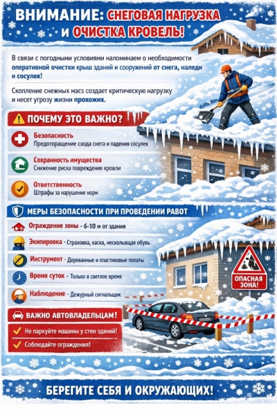Внимание: снеговая нагрузка и&nbsp;очистка кровель!